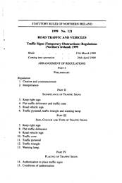 Traffic Signals (Temporary Obstructions) Regulations (Northern Ireland) 1999