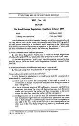 Road Humps Regulations (Northern Ireland) 1999