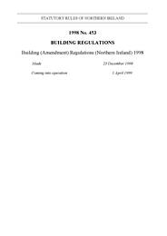 Building (Amendment) Regulations (Northern Ireland) 1998