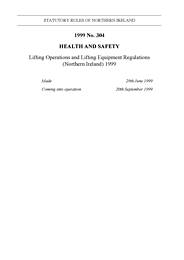 Lifting Operations and Lifting Equipment Regulations (Northern Ireland) 1999