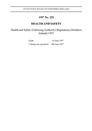 Health and Safety (Enforcing authority) Regulations (Northern Ireland) 1997