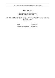 Health and Safety (Enforcing authority) Regulations (Northern Ireland) 1997