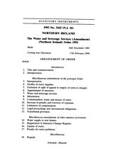 Water and Sewerages Services (Amendment) (Northern Ireland) Order 1993