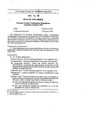 Pressure Vessels (Verification) Regulations (Northern Ireland) 1992