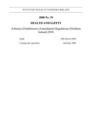 Asbestos (Prohibitions) (Amendment) Regulations (Northern Ireland) 2000