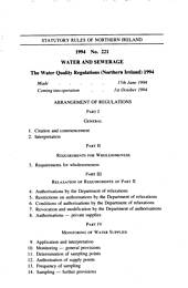 Water Quality Regulations (Northern Ireland) 1994