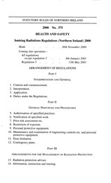 Ionising Radiations Regulations (Northern Ireland) 2000