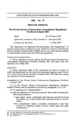 Private Streets (Construction) (Amendment) Regulations (Northern Ireland) 2001