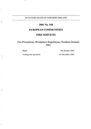 Fire Precautions (Workplace) Regulations (Northern Ireland) 2001