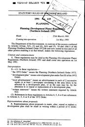 Planning (Development Plans) Regulations (Northern Ireland) 1991