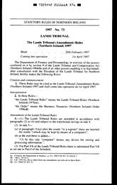Lands Tribunal (Amendment) Rules (Northern Ireland) 1997