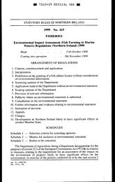 Environmental Impact Assessment (Fish Farming in Marine Waters) Regulations (Northern Ireland) 1999