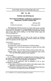 Control of Pollution (Applications and Registers) Regulations (Northern Ireland) 2001