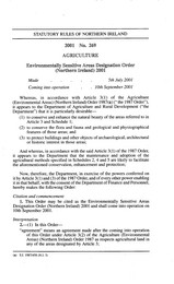 Environmentally Sensitive Areas Designation Order (Northern Ireland) 2001