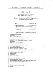 Control of Asbestos at Work Regulations (Northern Ireland) 2003