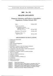 Dangerous Substances and Explosive Atmospheres Regulations (Northern Ireland) 2003