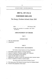 Energy (Northern Ireland) Order 2003. (N.I.6) (Includes correction slip dated July 2003)