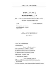 Local Government (Miscellaneous Provisions) (Northern Ireland) Order 2002 (N.I.3)