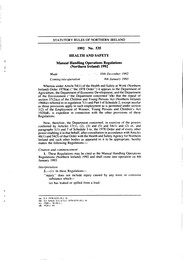 Manual Handling Operations Regulations (Northern Ireland) 1992
