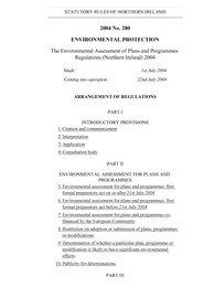 Environmental Assessment of Plans and Programmes Regulations (Northern Ireland) 2004