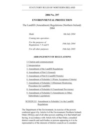 Landfill (Amendment) Regulations (Northern Ireland) 2004