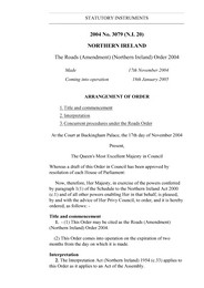 Roads (Amendment) (Northern Ireland) Order 2004 (N.I.20)