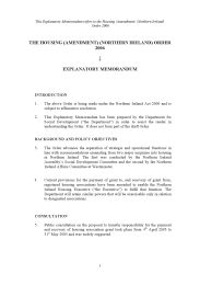 Explanatory Memorandum to the Housing (Amendment) (Northern Ireland) Order 2006. SR 2006/3337