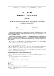 Roads (Environmental Impact Assessment) Regulations (Northern Ireland) 2007