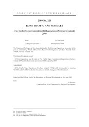 Traffic Signs Regulations (Amendment) Regulations (Northern Ireland) 2009