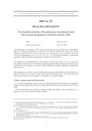 Health and Safety (Miscellaneous Amendments and Revocation) Regulations (Northern Ireland) 2009