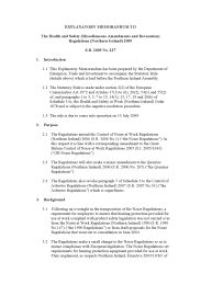 Explanatory Memorandum to the Health and Safety (Miscellaneous Amendments and Revocation) Regulations (Northern Ireland) 2009. SR 2009/227