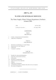 Water Supply (Water Fittings) Regulations (Northern Ireland) 2009