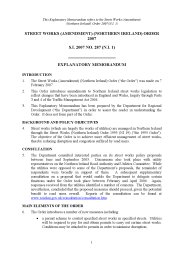 Explanatory Memorandum to the Street Works (Amendment) (Northern Ireland) Order 2007. SI 2007/287