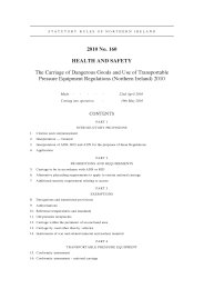 Carriage of Dangerous Goods and Use of Transportable Pressure Equipment Regulations (Northern Ireland) 2010