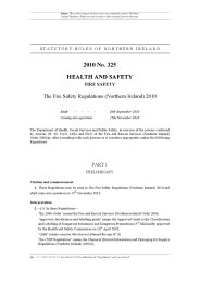 Fire Safety Regulations (Northern Ireland) 2010