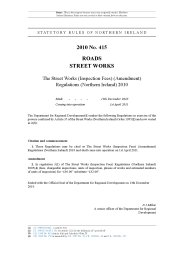 Street Works (Inspection Fees) (Amendment) Regulations (Northern Ireland) 2010