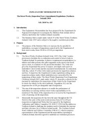 Explanatory Memorandum to the Street Works (Inspection Fees) (Amendment) Regulations (Northern Ireland) 2010. SR 2010/415