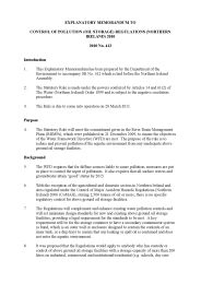 Explanatory Memorandum to Control of Pollution (Oil Storage) Regulations (Northern Ireland) 2010. SR 2010/412