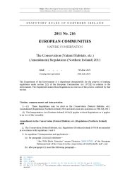 Conservation (Natural Habitats, etc.) (Amendment) Regulations (Northern Ireland) 2011