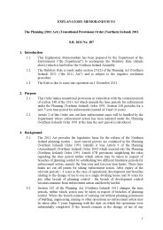 Explanatory Memorandum to the Planning (2011 Act) (Transitional Provisions) Order (Northern Ireland) 2011. SR 2011/387