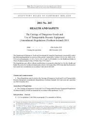Carriage of Dangerous Goods and Use of Transportable Pressure Equipment (Amendment) Regulations (Northern Ireland) 2011