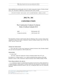 Construction Contracts Exclusion Order (Northern Ireland) 2012