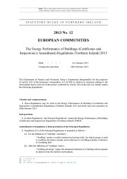 Energy Performance of Buildings (Certificates and Inspections) (Amendment) Regulations (Northern Ireland) 2013