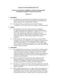 Explanatory Memorandum to the Energy Performance of Buildings (Certificates and Inspections) (Amendment) Regulations (Northern Ireland) 2013. SR 2013/12