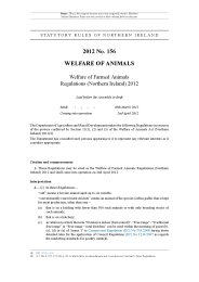 Welfare of Farmed Animals Regulations (Northern Ireland) 2012