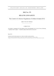 Control of Asbestos Regulations (Northern Ireland) 2012 (Includes correction slips issued May 2012 and May 2013)