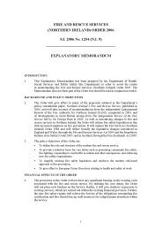 Explanatory Memorandum to the Fire and Rescue Services (Northern Ireland) Order 2006. SI 2006/1254