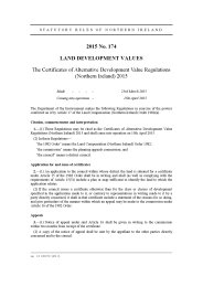 Certificates of Alternative Development Value Regulations (Northern Ireland) 2015