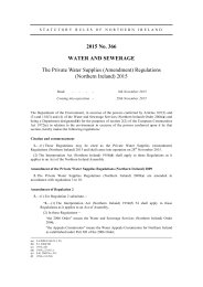 Private Water Supplies (Amendment) Regulations (Northern Ireland) 2015