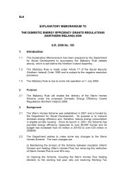 Explanatory Memorandum to the Domestic Energy Efficiency Grants Regulations (Northern Ireland) 2009. SR 2009/195